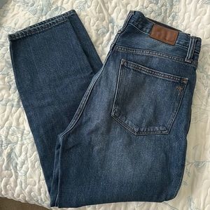 madewell the mom jean blue jeans high waisted